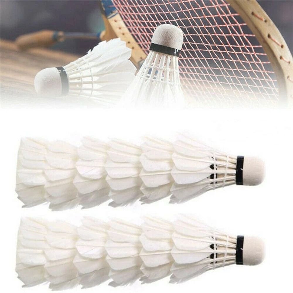 Feather Shuttlecock - Neue weiße Gänsefeder-Badminton-Federbälle, langlebige professionelle Badmintonbälle,